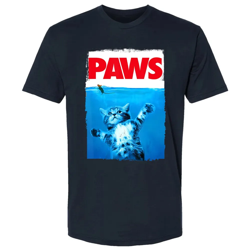 Paws Cat and Mouse Top, Cute Funny Cat Lover Parody Top Premium Unisex T-shirt - 2