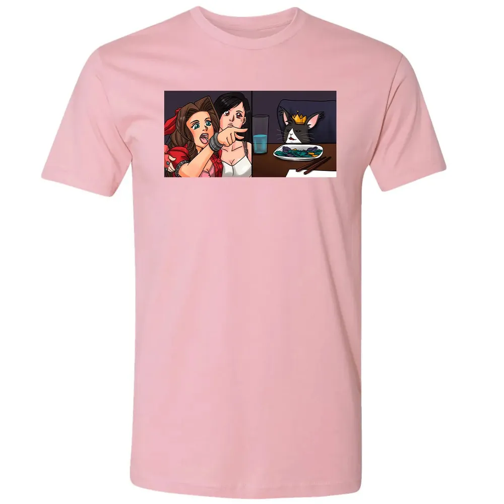 Aerith Yelling At Cat Premium Unisex T-shirt - 3