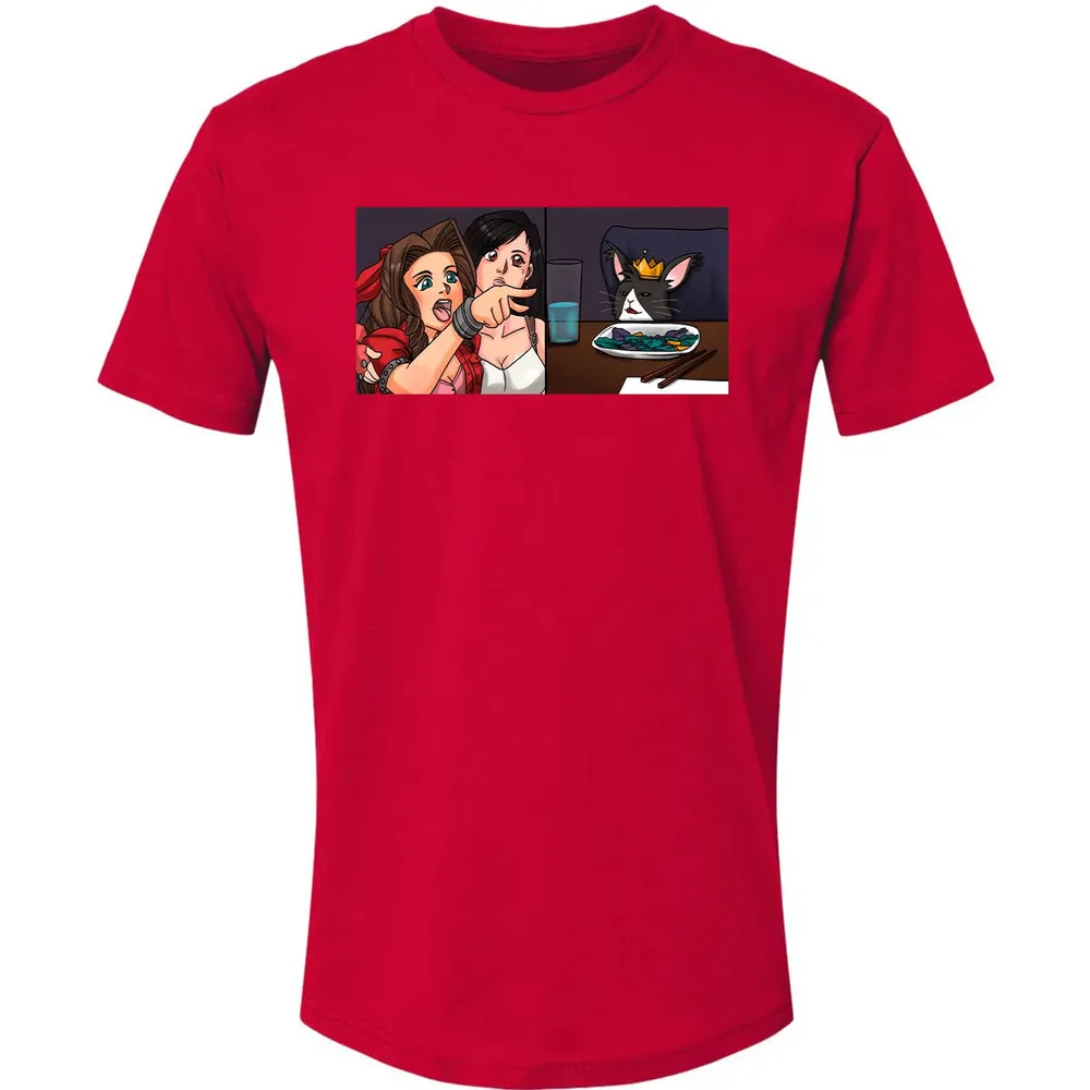 Aerith Yelling At Cat Premium Unisex T-shirt - 6