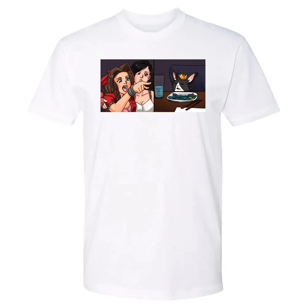 Aerith Yelling At Cat Premium Unisex T-shirt - 4