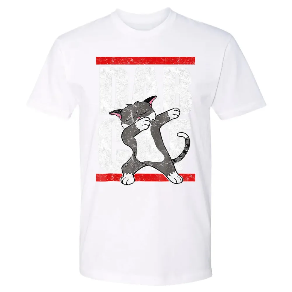 Dab Cat  Dabbing Kitty Feline Pet Distressed Premium Unisex T-shirt - 4