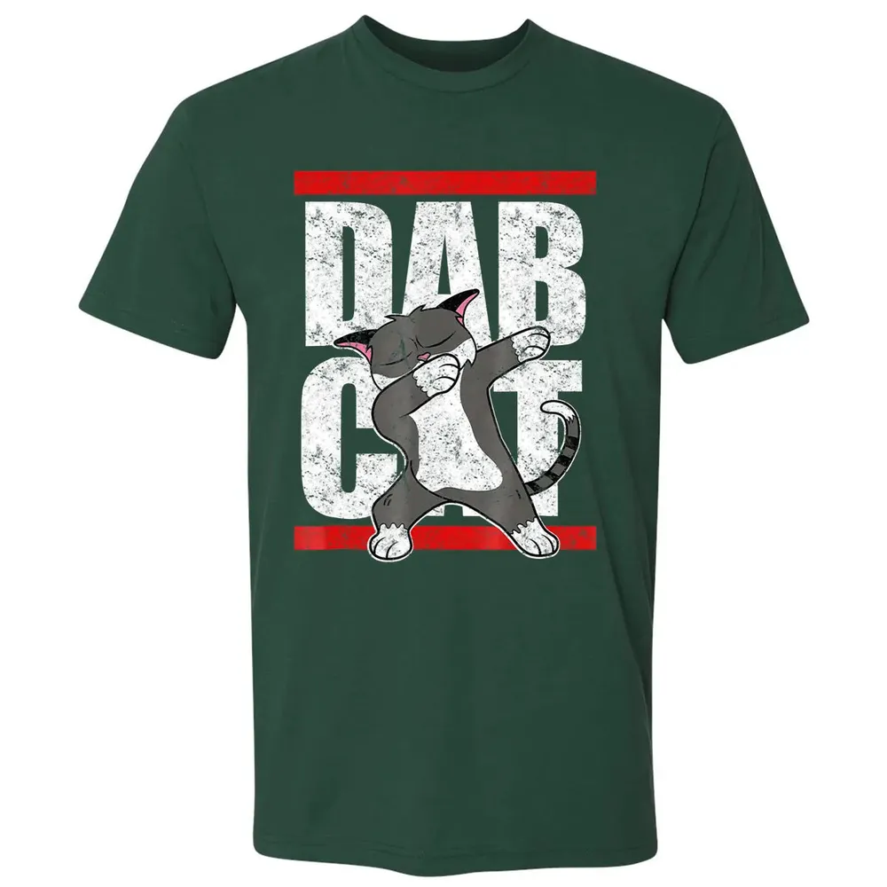 Dab Cat  Dabbing Kitty Feline Pet Distressed Premium Unisex T-shirt - 12