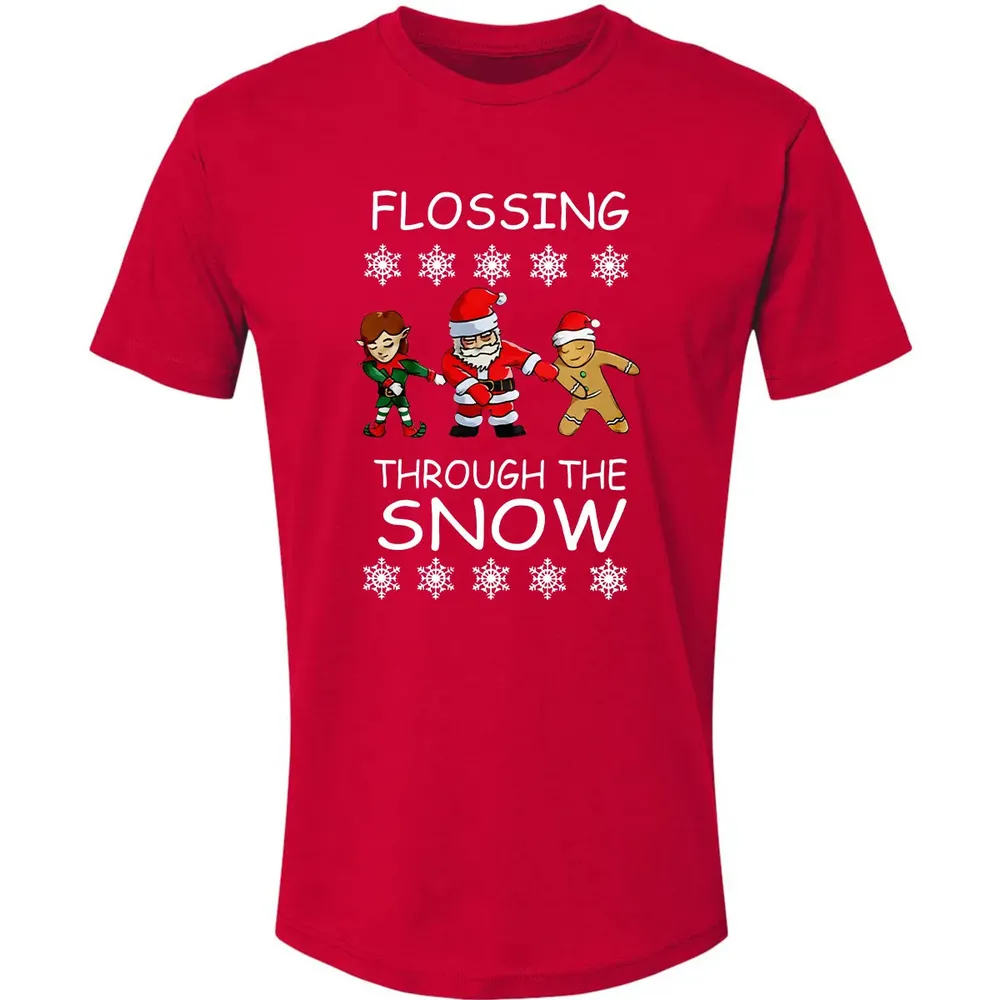 Floss through the snow Premium Unisex T-shirt - 6