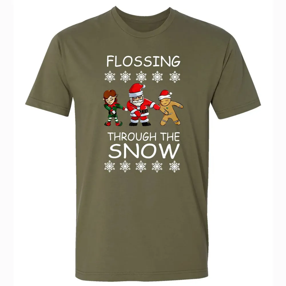 Floss through the snow Premium Unisex T-shirt - 5
