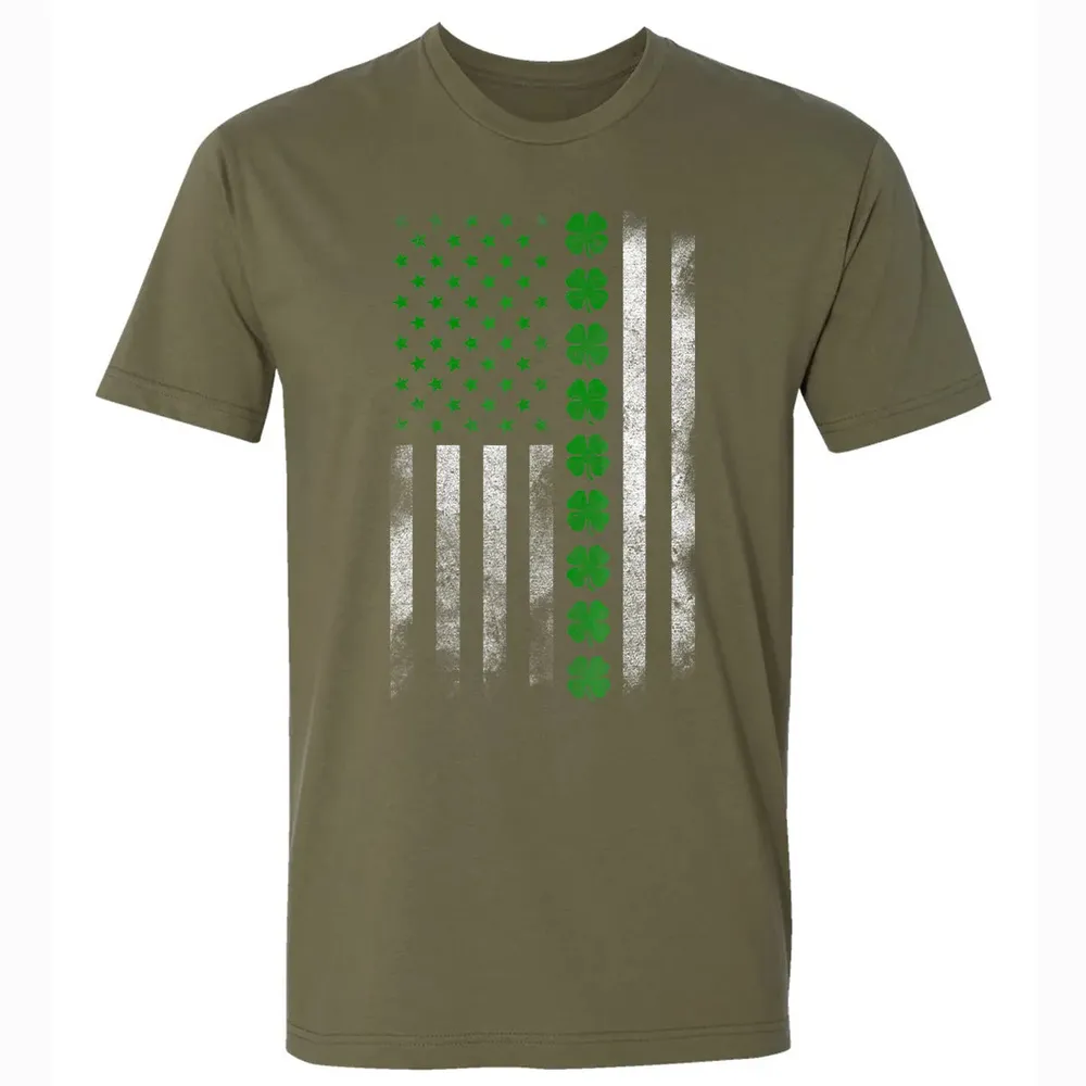 St. Patricks Day IRISH AMERICAN FLAG T- Premium Unisex T-shirt - 5