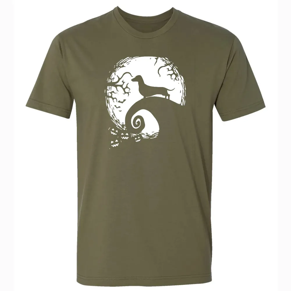Dachshund And Moon Halloween T For Dachshund Lovers Premium Unisex T-shirt - 5