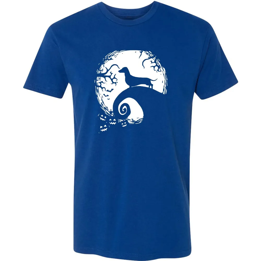 Dachshund And Moon Halloween T For Dachshund Lovers Premium Unisex T-shirt - 10
