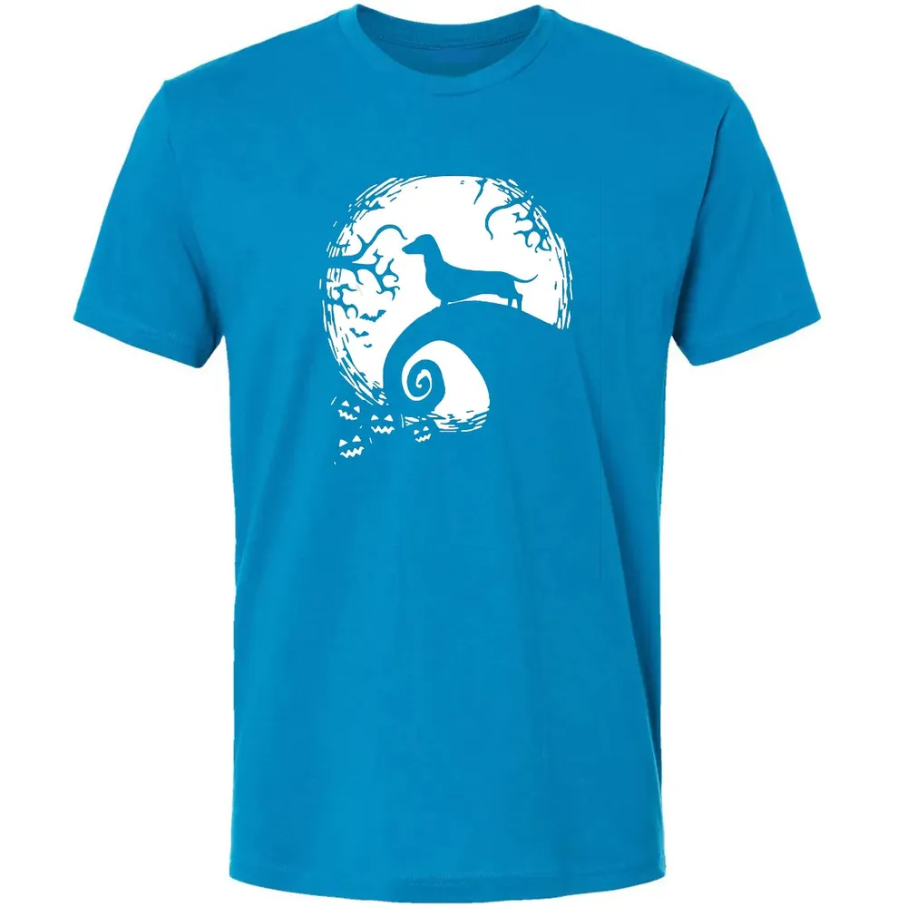 Dachshund And Moon Halloween T For Dachshund Lovers Premium Unisex T-shirt - 15