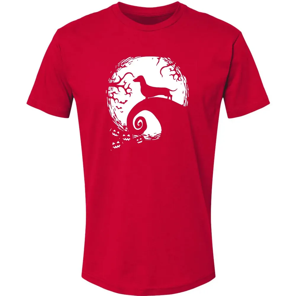 Dachshund And Moon Halloween T For Dachshund Lovers Premium Unisex T-shirt - 6