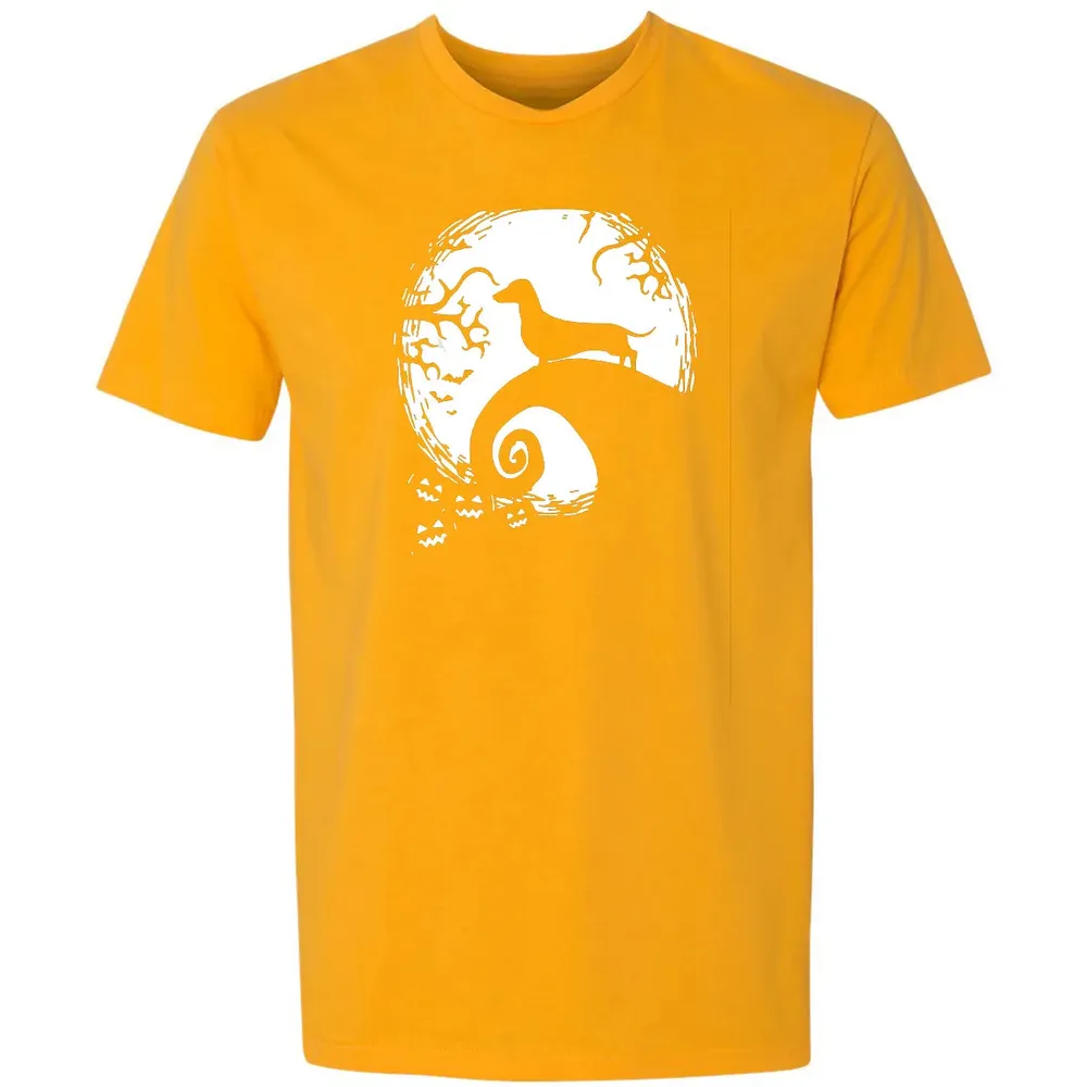 Dachshund And Moon Halloween T For Dachshund Lovers Premium Unisex T-shirt - 11