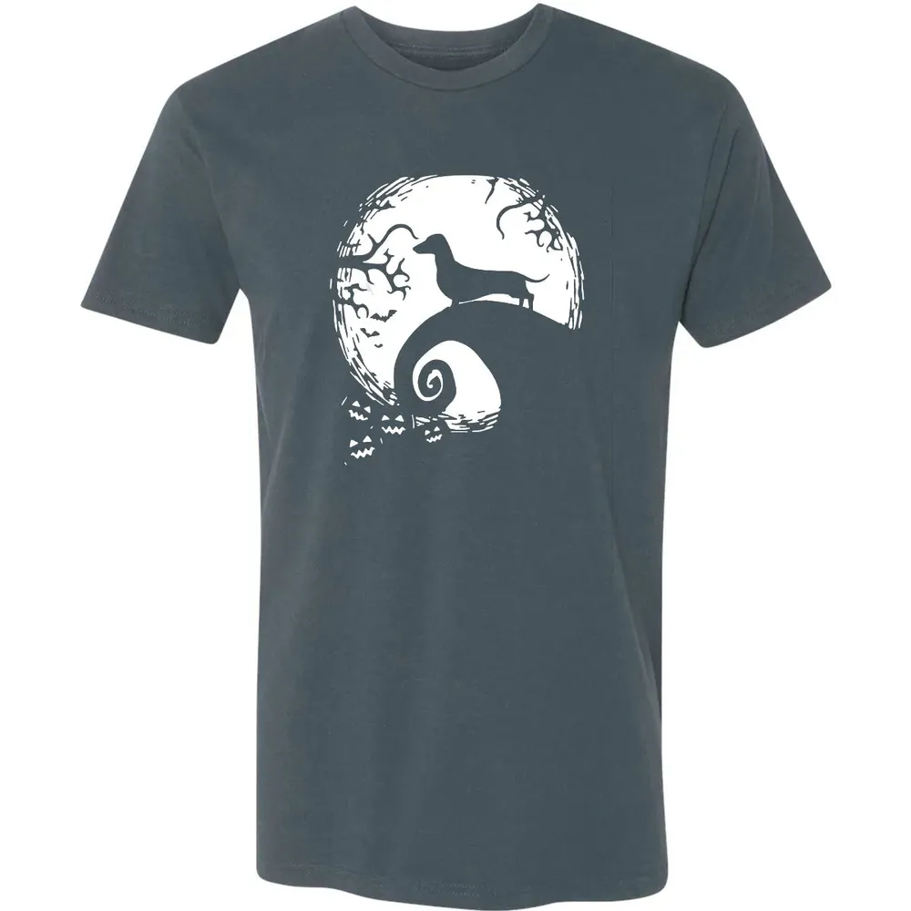 Dachshund And Moon Halloween T For Dachshund Lovers Premium Unisex T-shirt - 14