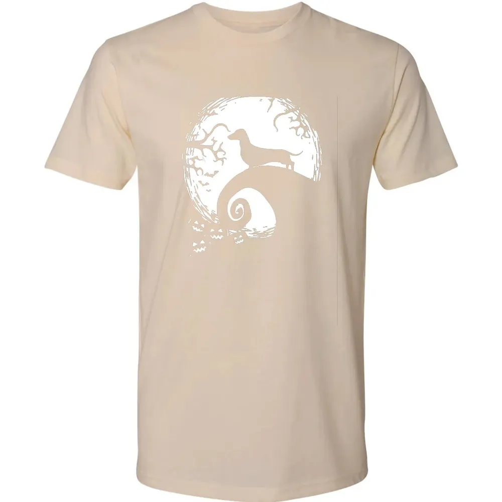 Dachshund And Moon Halloween T For Dachshund Lovers Premium Unisex T-shirt - 13