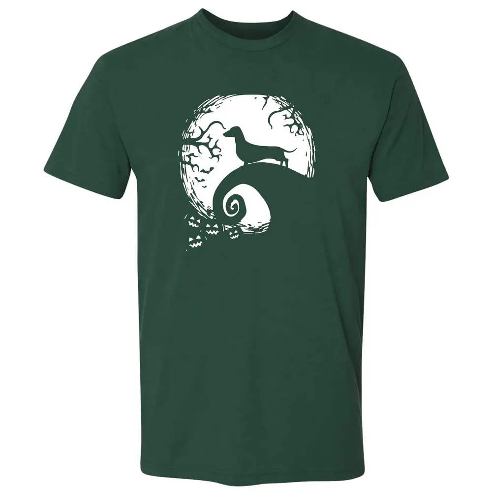 Dachshund And Moon Halloween T For Dachshund Lovers Premium Unisex T-shirt - 12
