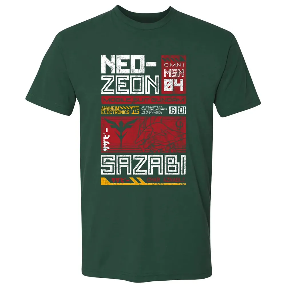 Neo Zeon - Mobile Suit Sazabi Premium Unisex T-shirt - 12