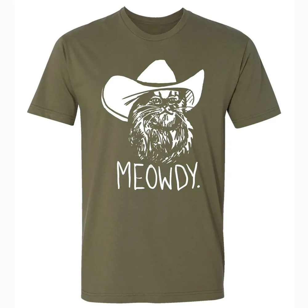 Meowdy Texas Cat Meme Premium Unisex T-shirt - 5