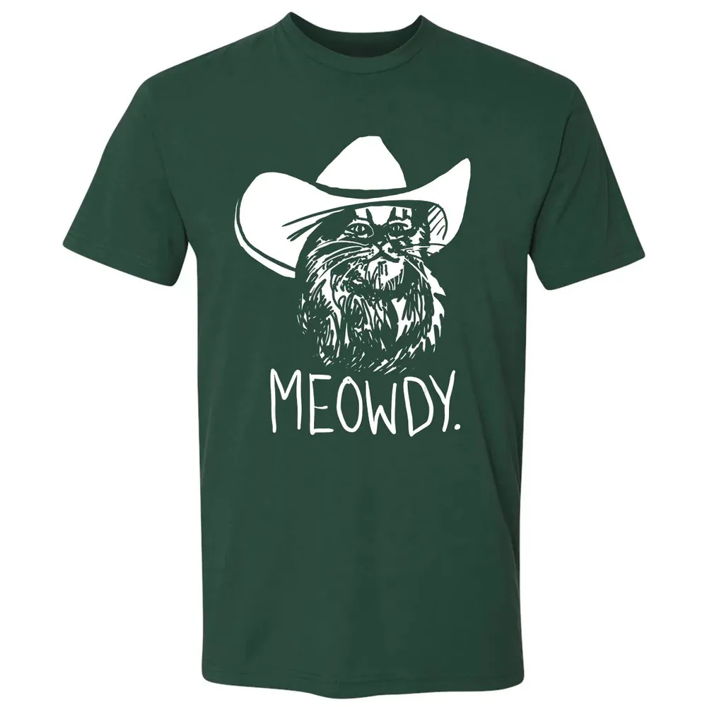 Meowdy Texas Cat Meme Premium Unisex T-shirt - 12