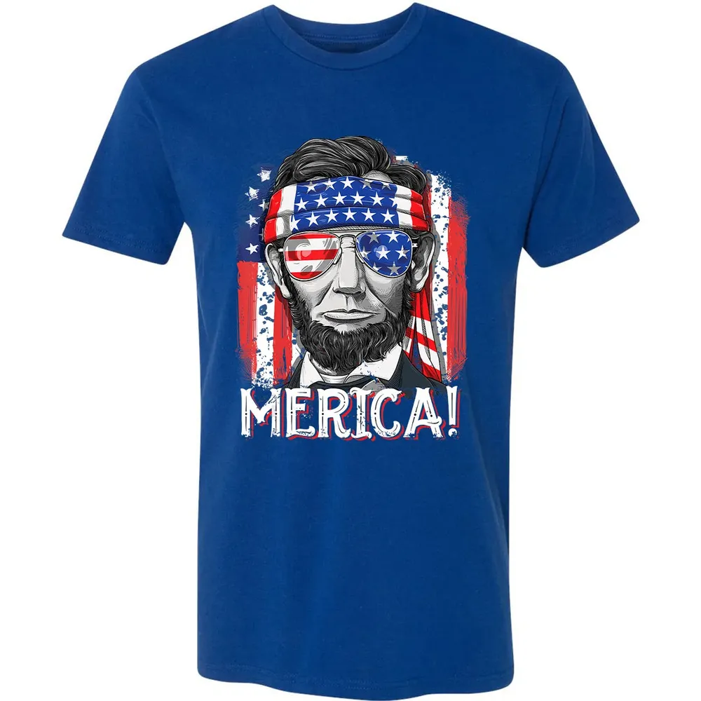 Lincoln 4th of July Boys Kids Men Merica American Flag Gifts Premium Unisex T-shirt - 10