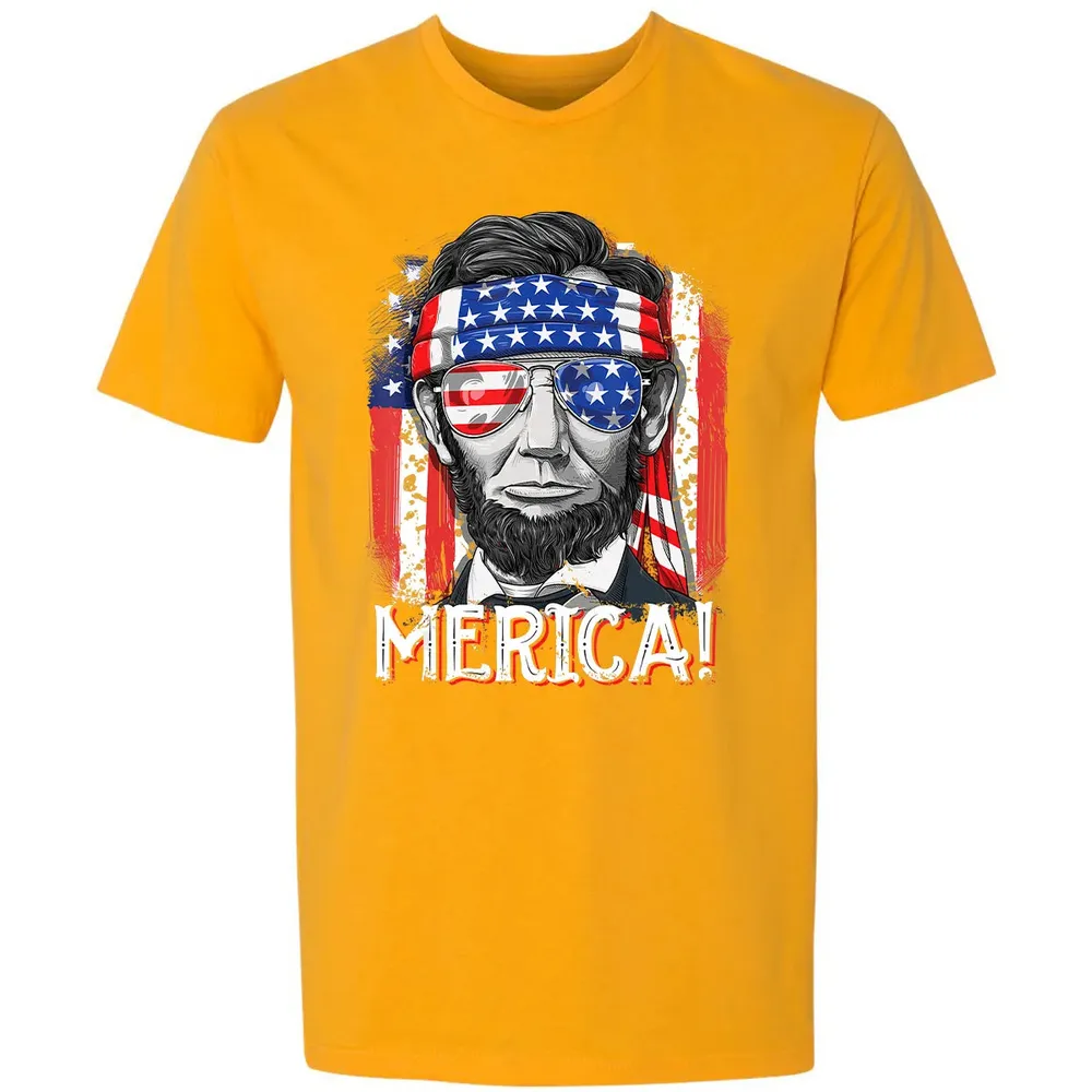 Lincoln 4th of July Boys Kids Men Merica American Flag Gifts Premium Unisex T-shirt - 11