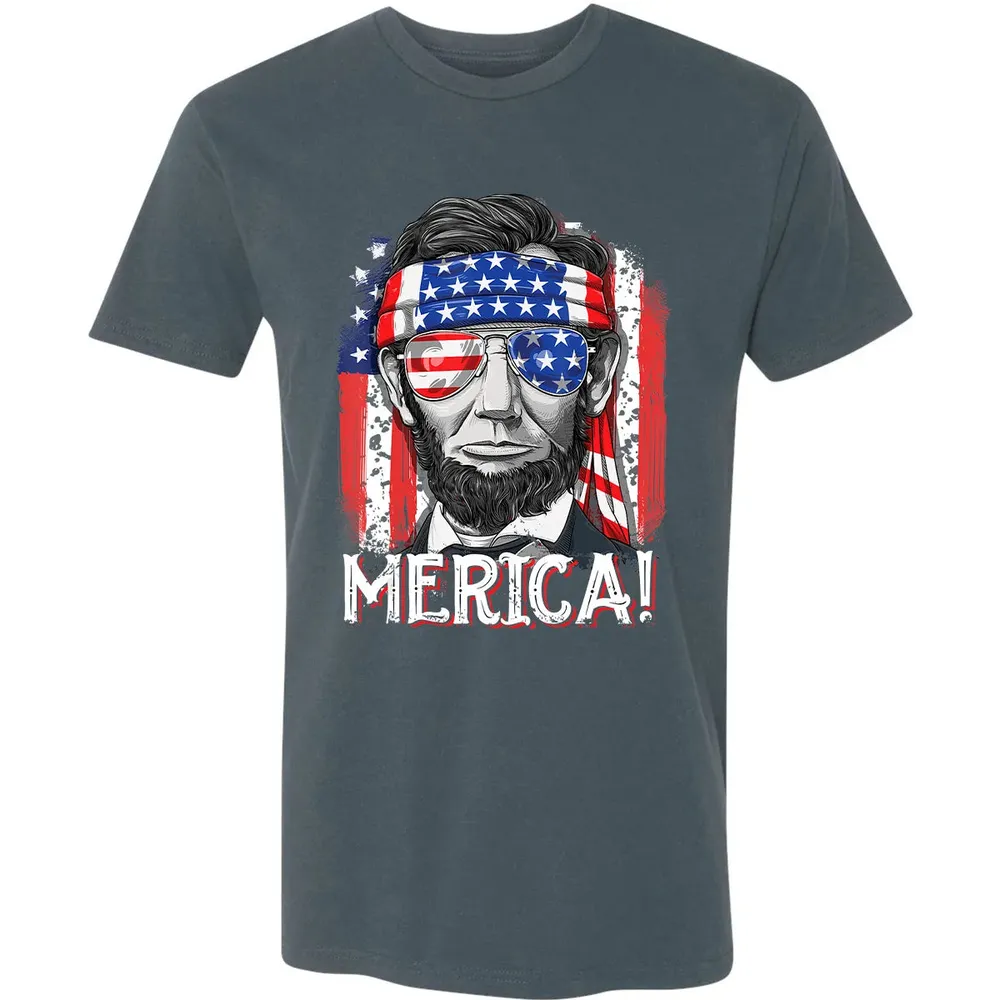 Lincoln 4th of July Boys Kids Men Merica American Flag Gifts Premium Unisex T-shirt - 14