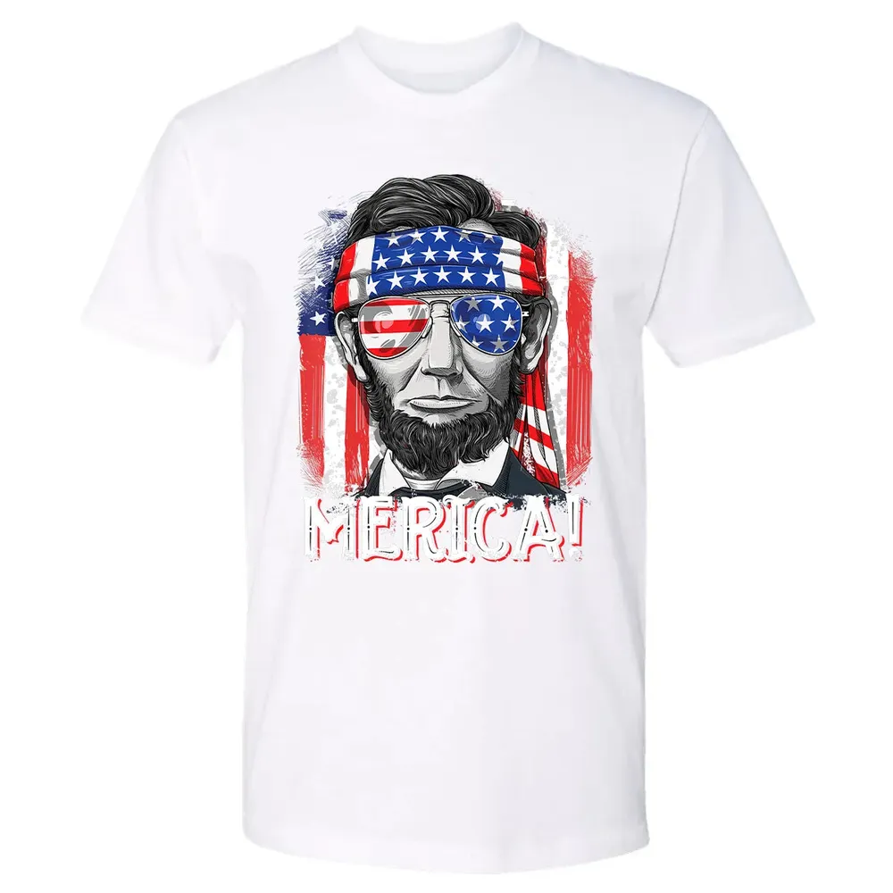 Lincoln 4th of July Boys Kids Men Merica American Flag Gifts Premium Unisex T-shirt - 4