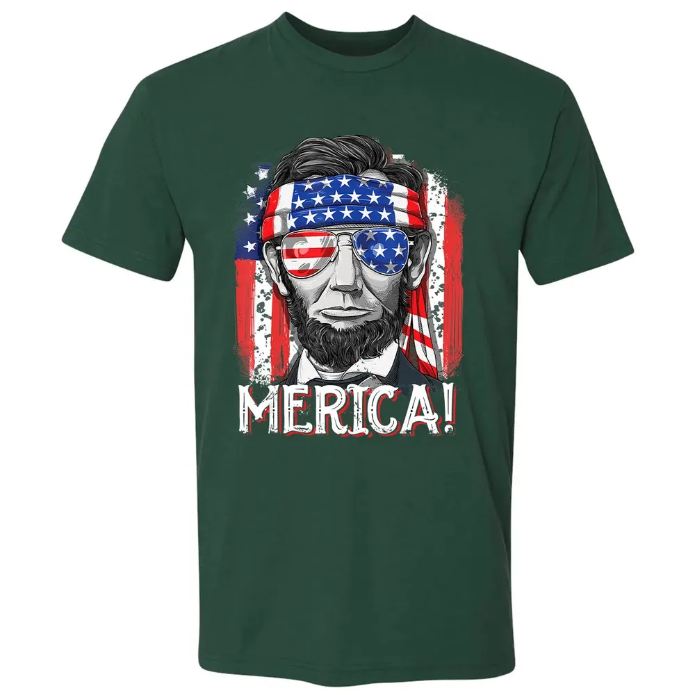 Lincoln 4th of July Boys Kids Men Merica American Flag Gifts Premium Unisex T-shirt - 12