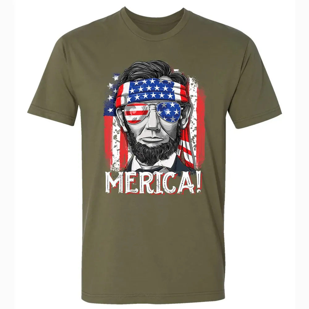 Lincoln 4th of July Boys Kids Men Merica American Flag Gifts Premium Unisex T-shirt - 5