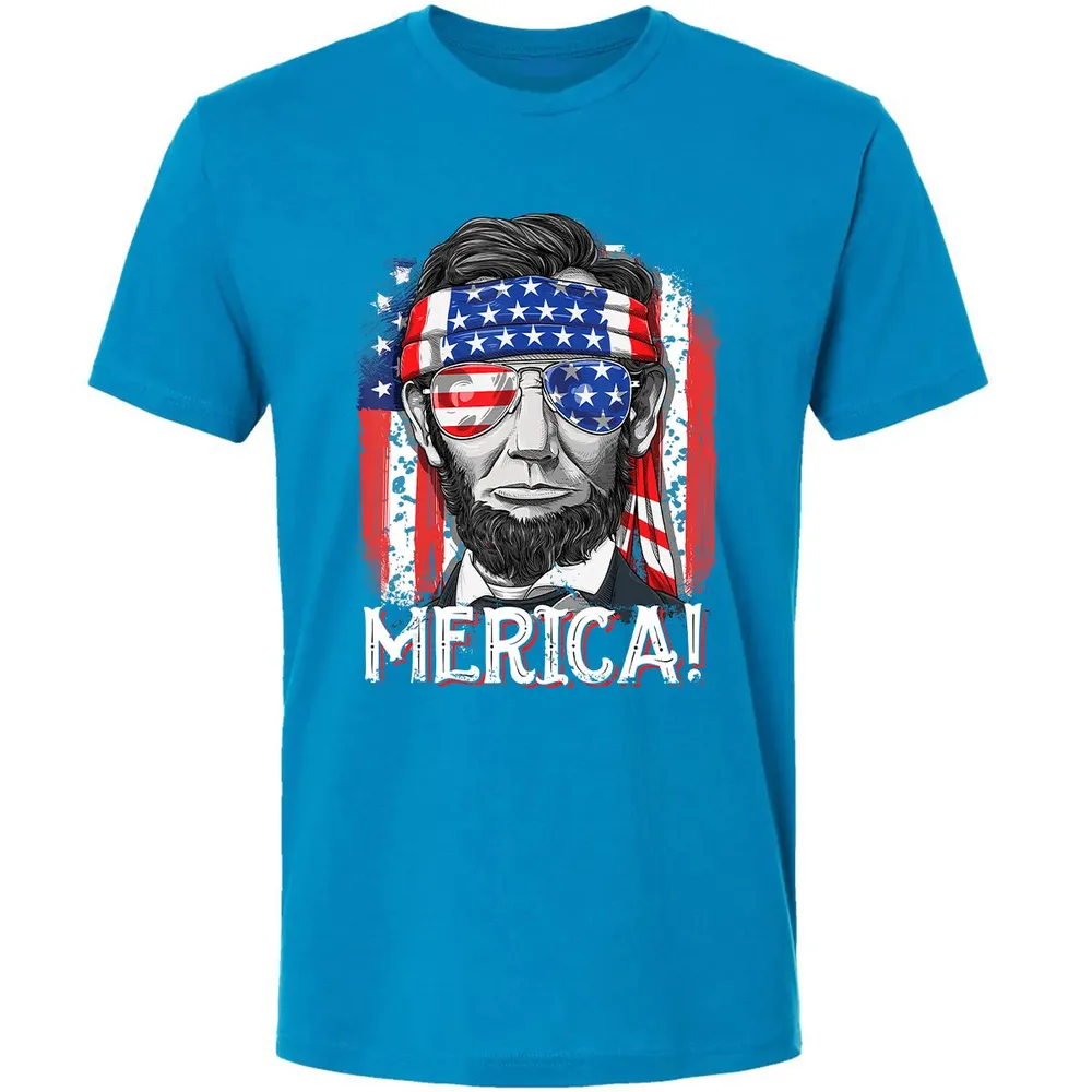Lincoln 4th of July Boys Kids Men Merica American Flag Gifts Premium Unisex T-shirt - 15