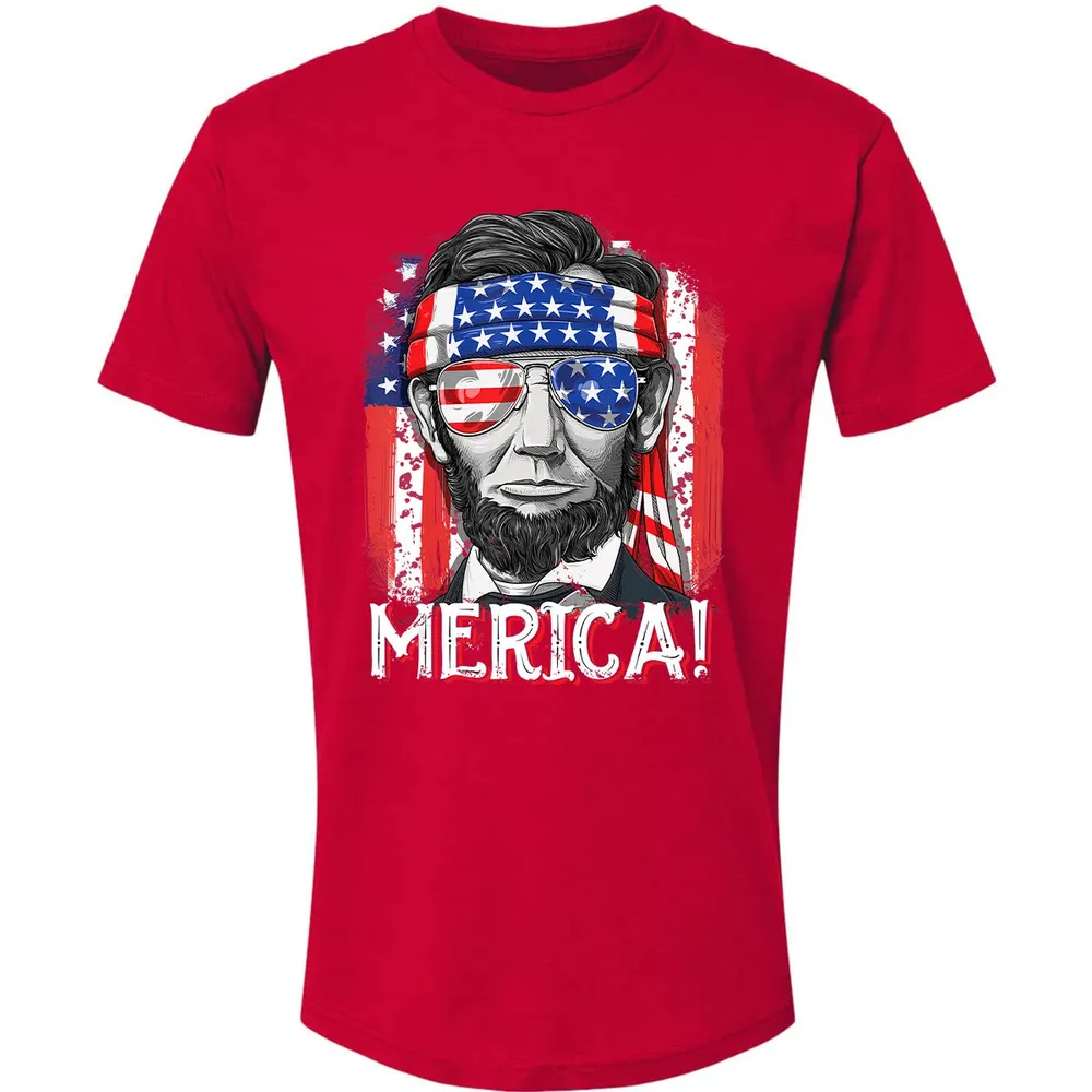 Lincoln 4th of July Boys Kids Men Merica American Flag Gifts Premium Unisex T-shirt - 6