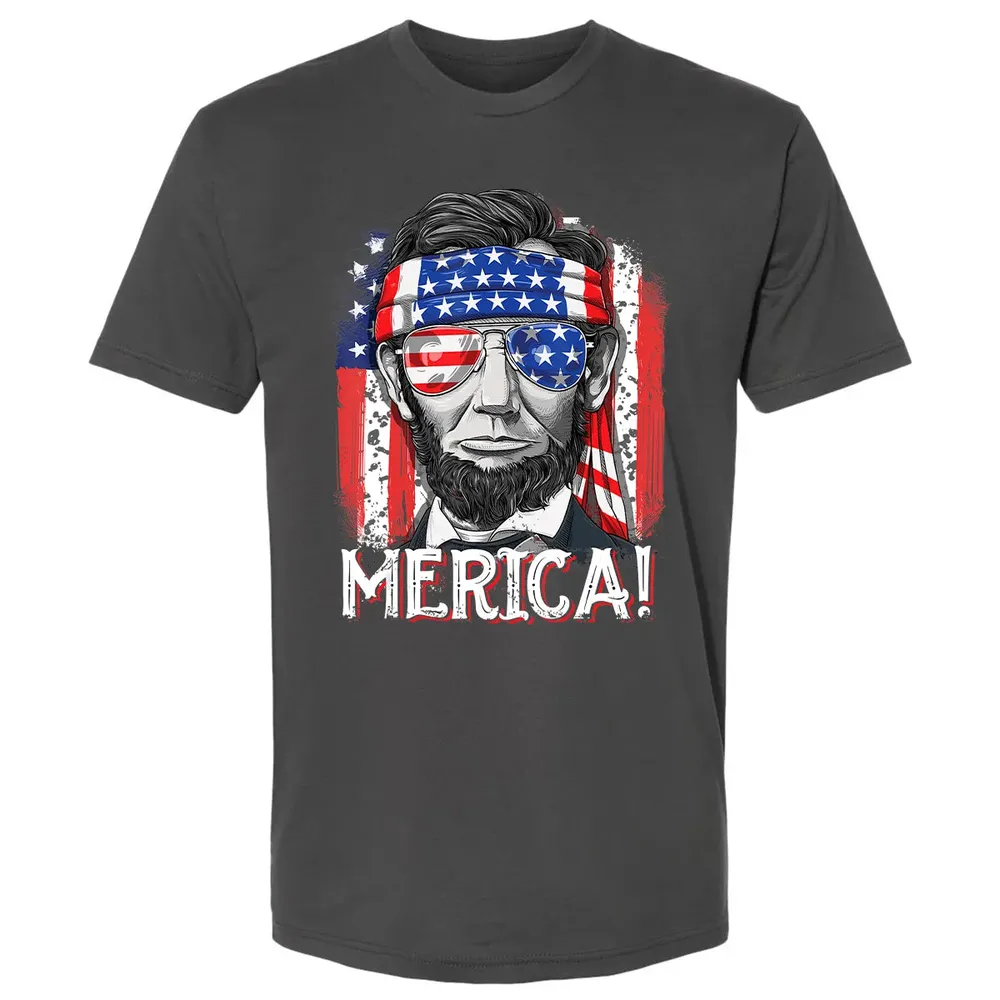 Lincoln 4th of July Boys Kids Men Merica American Flag Gifts Premium Unisex T-shirt - 8