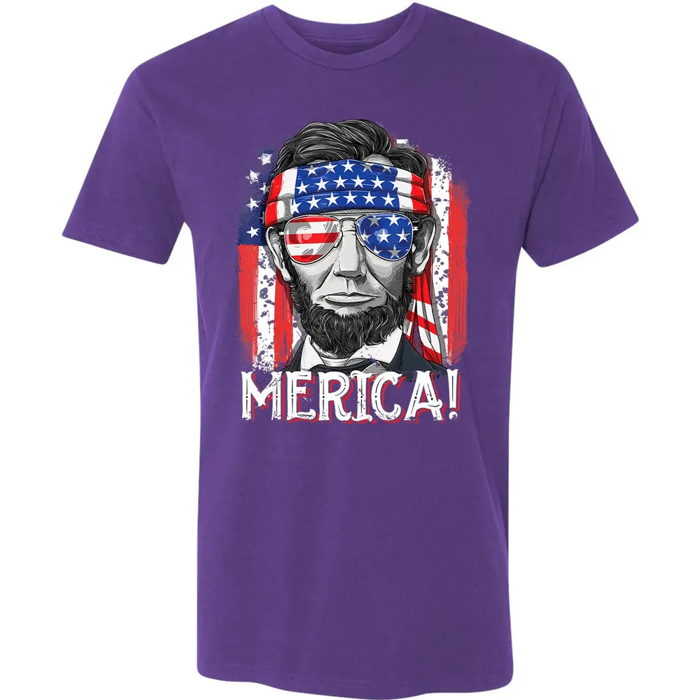 Lincoln 4th of July Boys Kids Men Merica American Flag Gifts Premium Unisex T-shirt - 7
