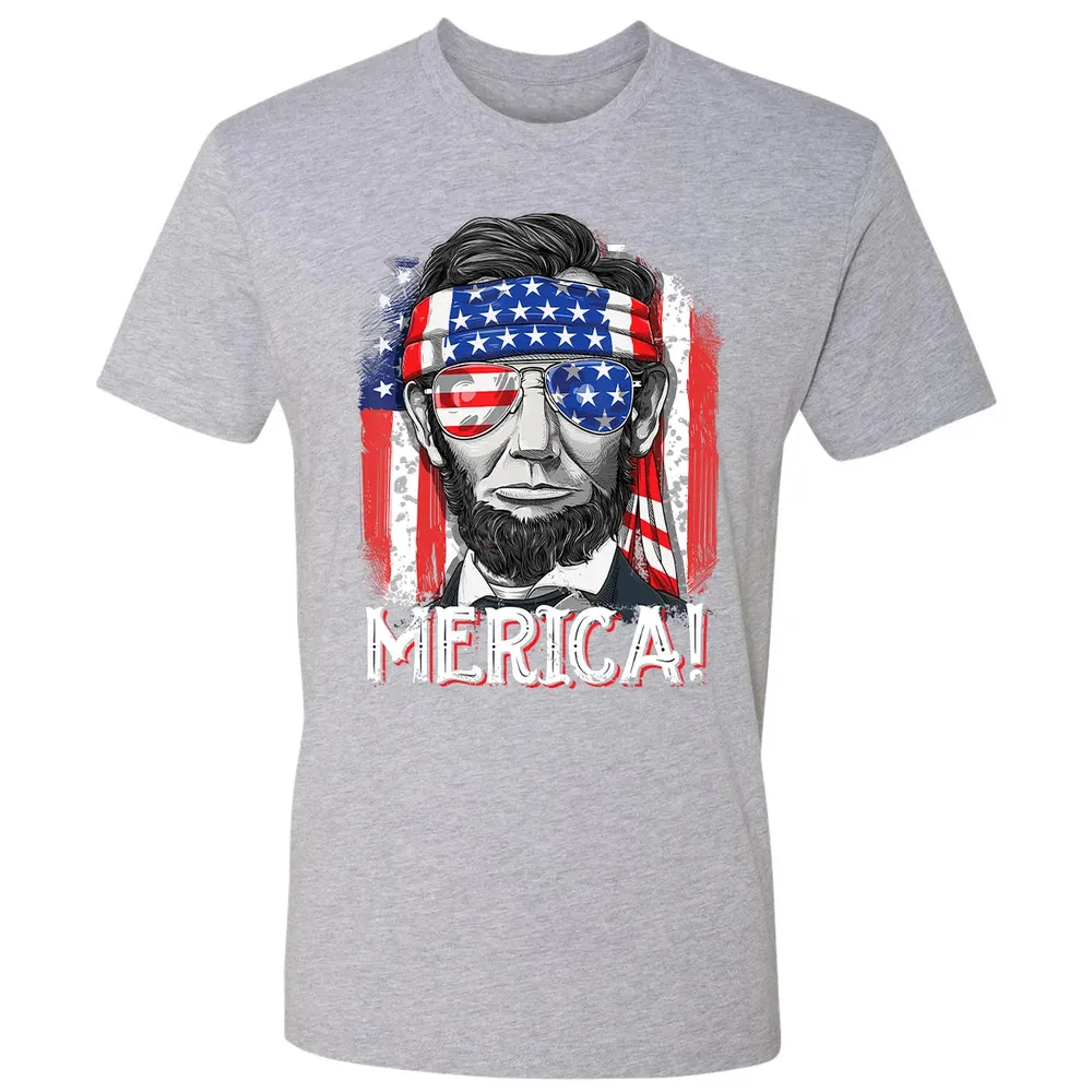 Lincoln 4th of July Boys Kids Men Merica American Flag Gifts Premium Unisex T-shirt - 9