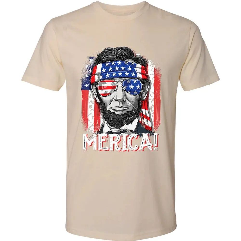 Lincoln 4th of July Boys Kids Men Merica American Flag Gifts Premium Unisex T-shirt - 13