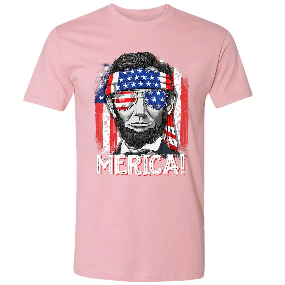 Lincoln 4th of July Boys Kids Men Merica American Flag Gifts Premium Unisex T-shirt - 3