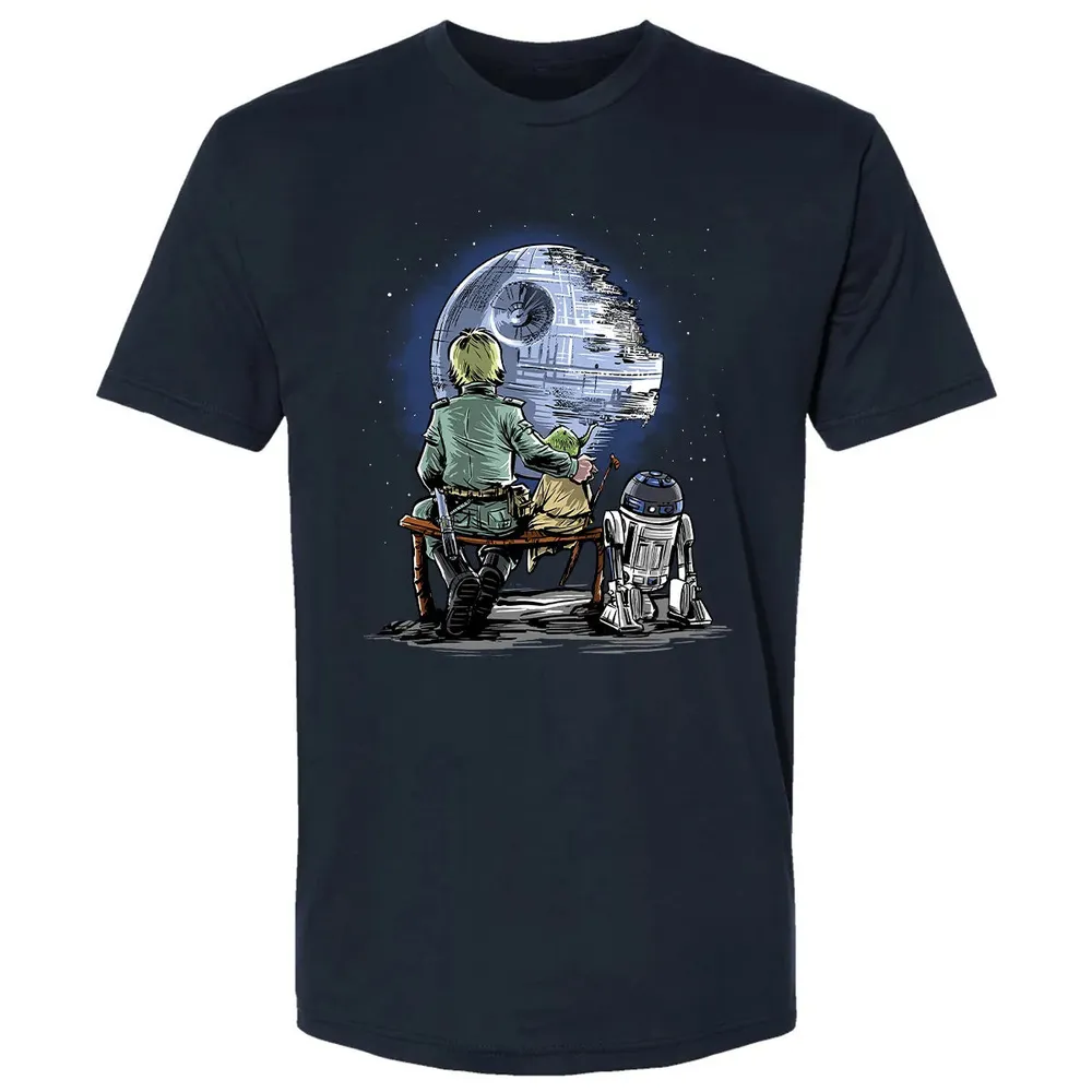 Master and Apprentice Gazing at the â€œMoonâ€ Premium Unisex T-shirt - 2