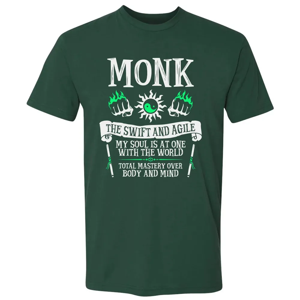 MONK, THE SWIFT AND AGILE (White) Premium Unisex T-shirt - 12