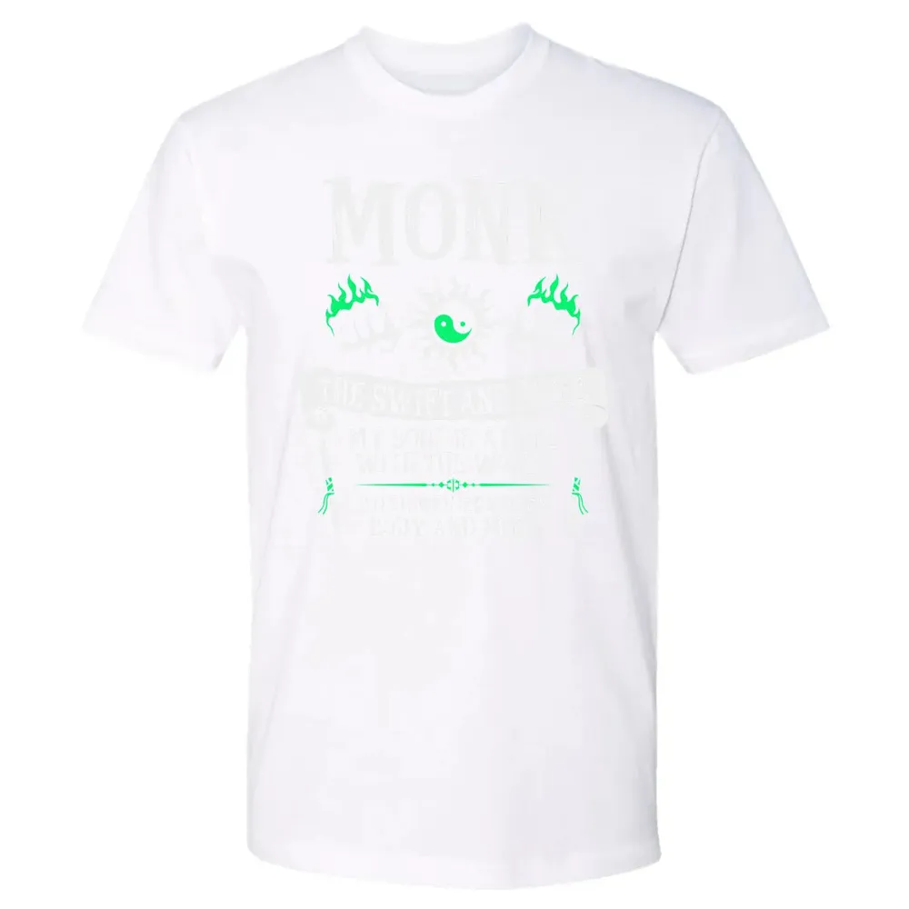 MONK, THE SWIFT AND AGILE (White) Premium Unisex T-shirt - 4
