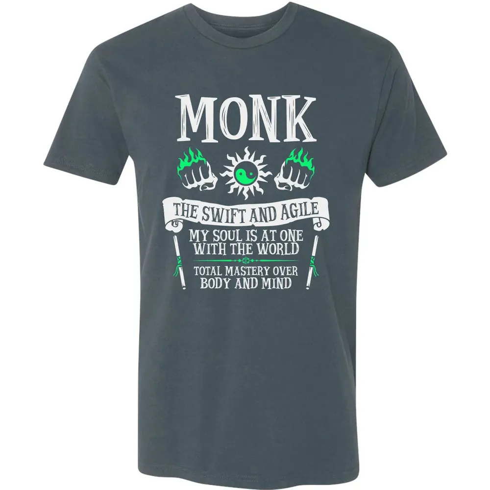 MONK, THE SWIFT AND AGILE (White) Premium Unisex T-shirt - 14