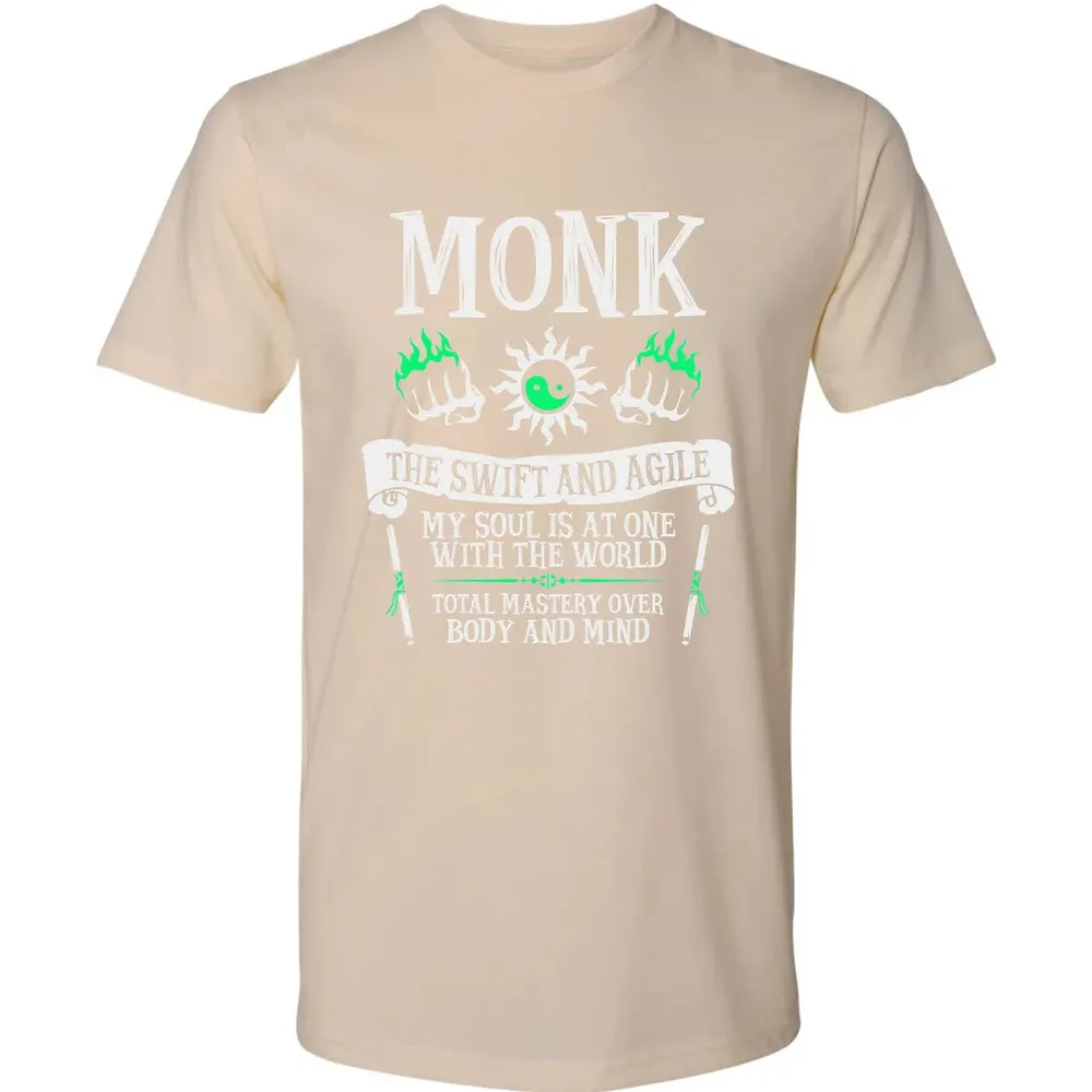 MONK, THE SWIFT AND AGILE (White) Premium Unisex T-shirt - 13