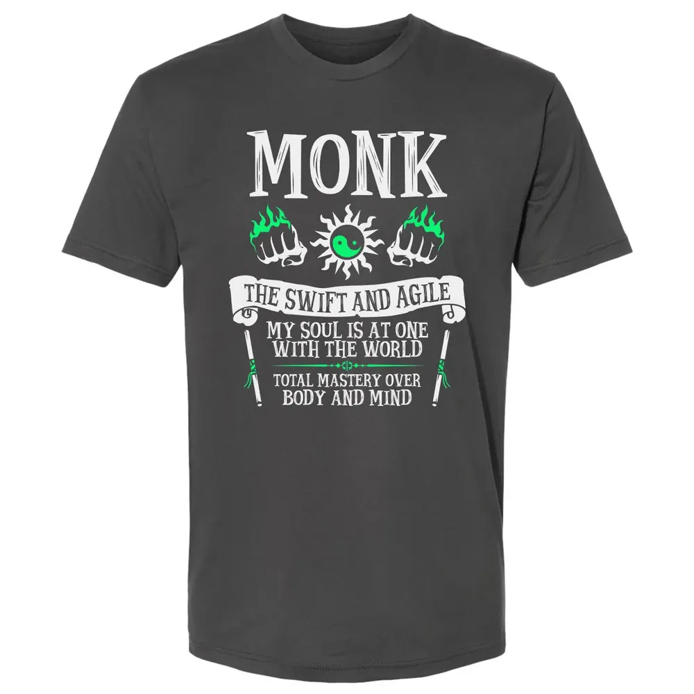 MONK, THE SWIFT AND AGILE (White) Premium Unisex T-shirt - 8