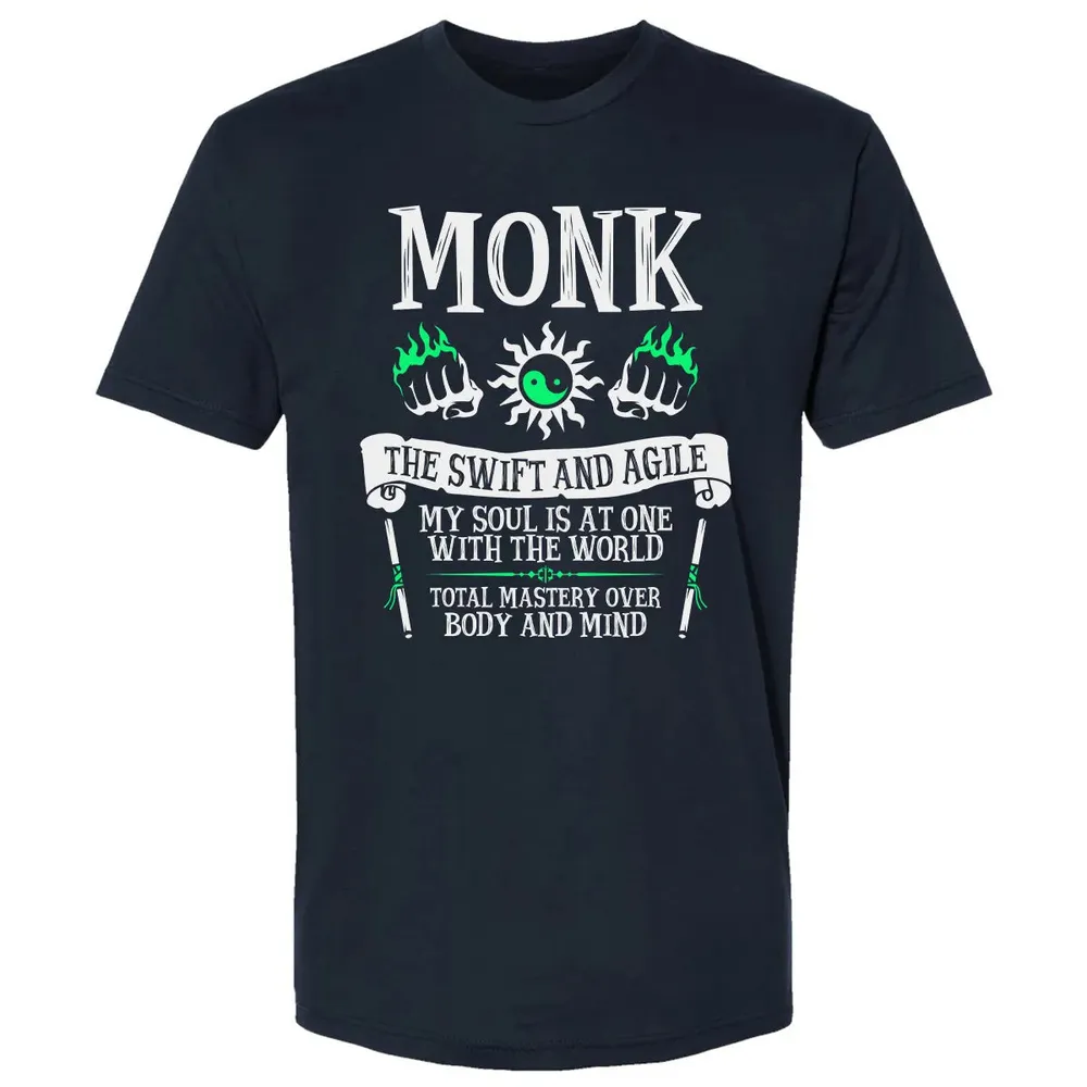 MONK, THE SWIFT AND AGILE (White) Premium Unisex T-shirt - 2