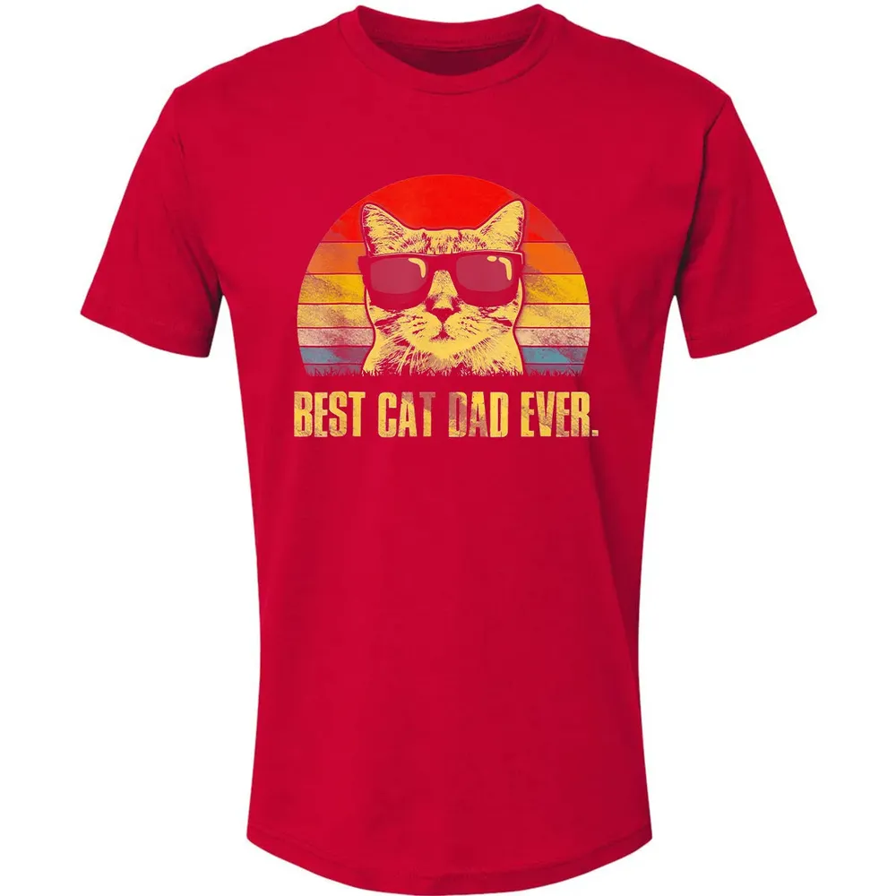 Mens Best Cat Dad Ever  Funny Cat Dad Father Premium Unisex T-shirt - 6