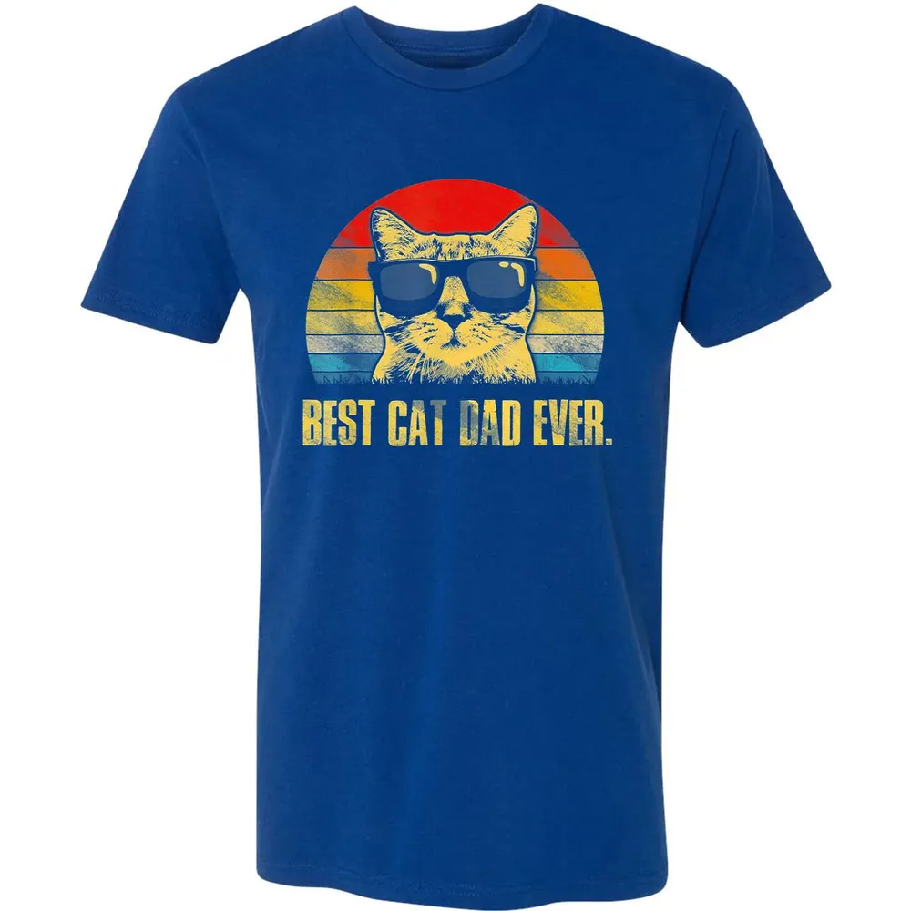 Mens Best Cat Dad Ever  Funny Cat Dad Father Premium Unisex T-shirt - 10