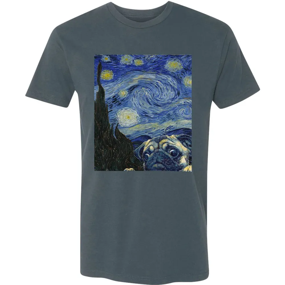 Pug Starry Night Premium Unisex T-shirt - 14