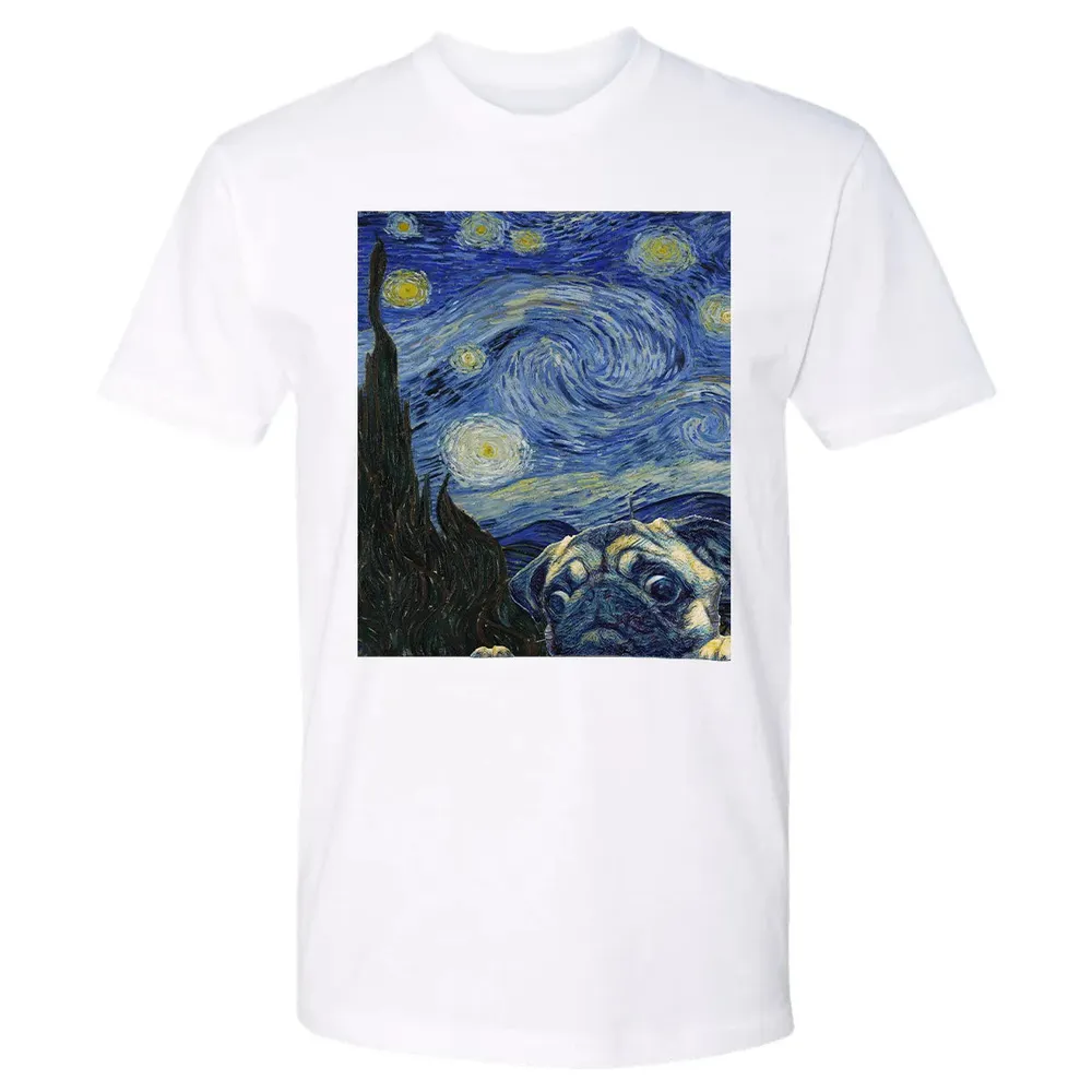 Pug Starry Night Premium Unisex T-shirt - 4