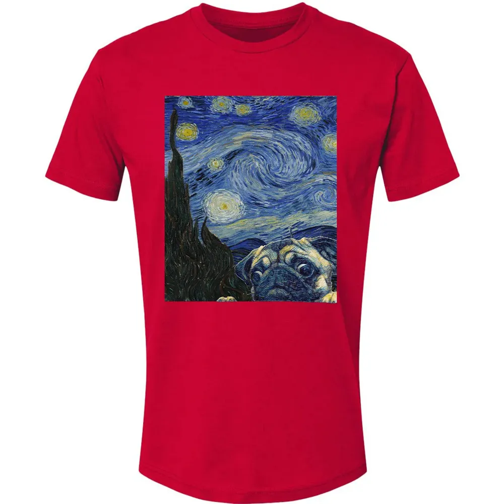Pug Starry Night Premium Unisex T-shirt - 6