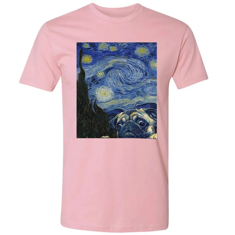 Pug Starry Night Premium Unisex T-shirt - 3