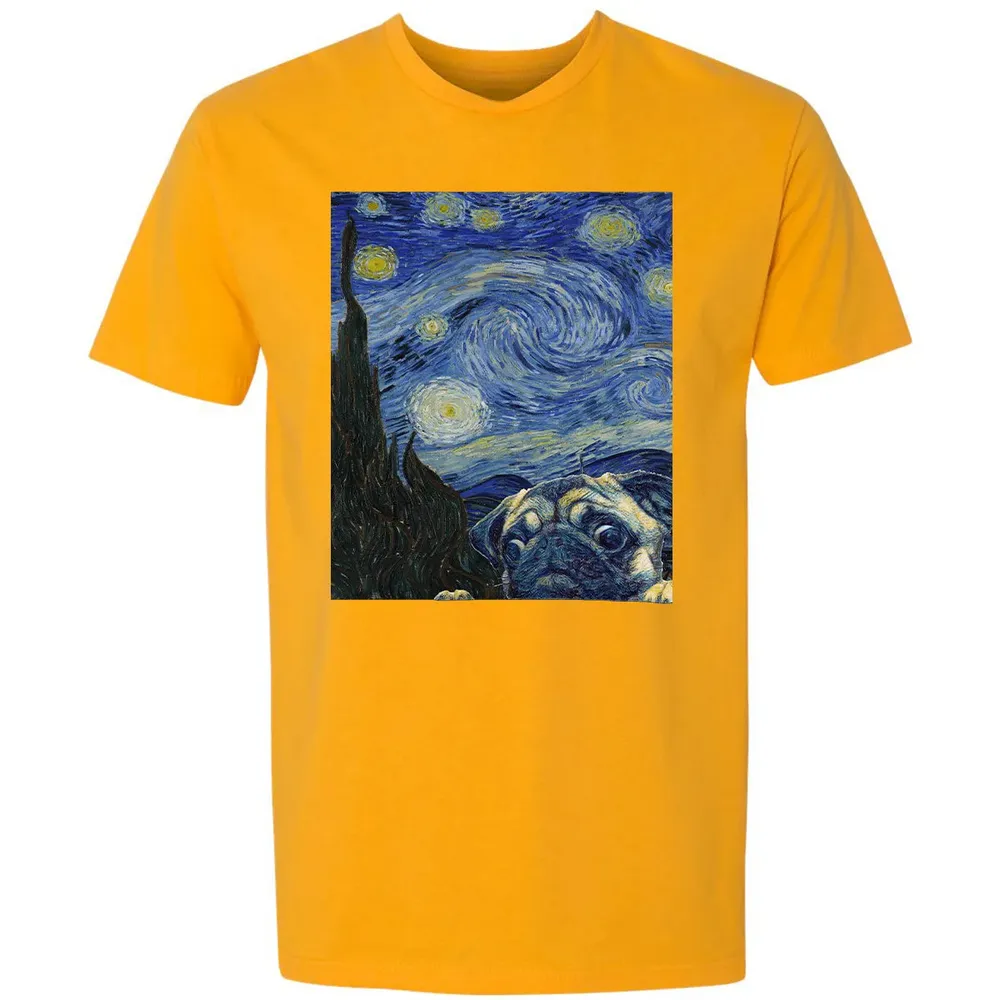 Pug Starry Night Premium Unisex T-shirt - 11