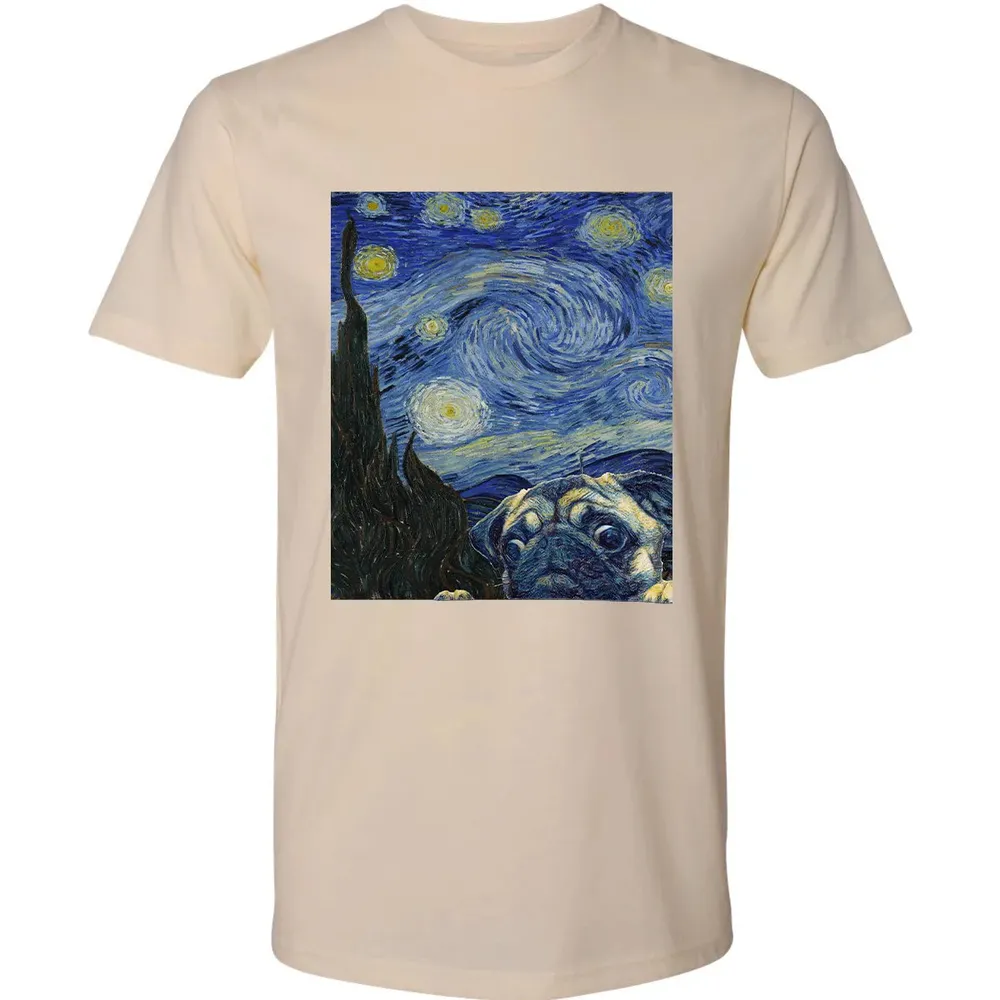 Pug Starry Night Premium Unisex T-shirt - 13