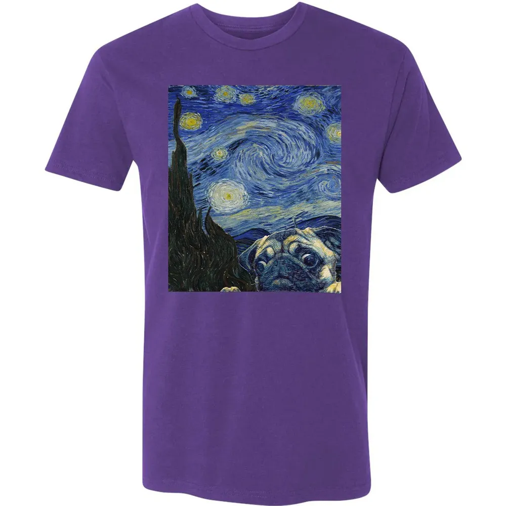 Pug Starry Night Premium Unisex T-shirt - 7
