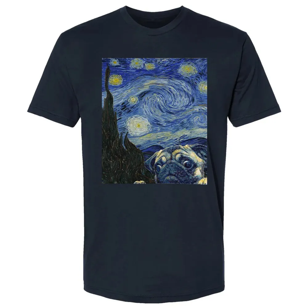 Pug Starry Night Premium Unisex T-shirt - 2